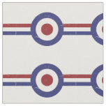 Faded and weathered Mod target and racing stripes Fabric