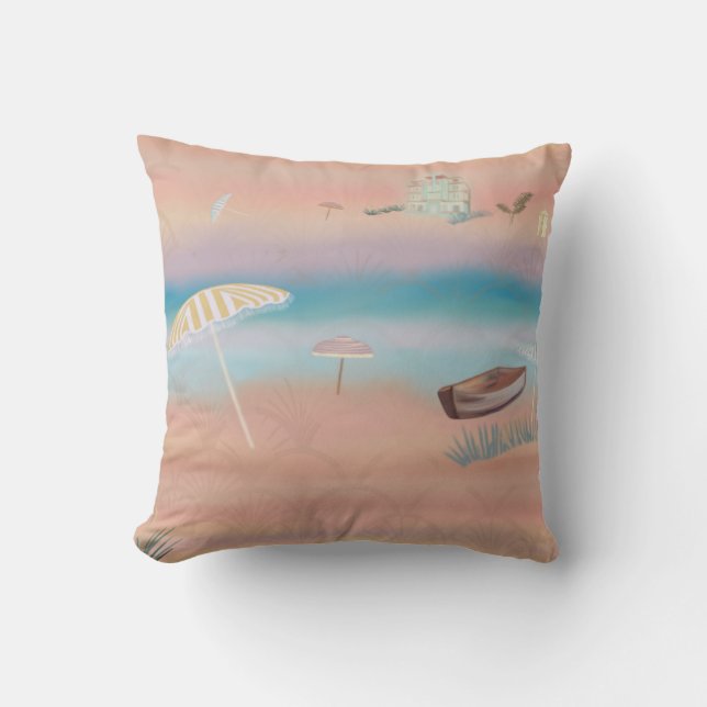 Faded Art Deco Resort  Throw Pillow (Front)