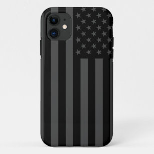 Faded black and gray american flag iPhone 11 case