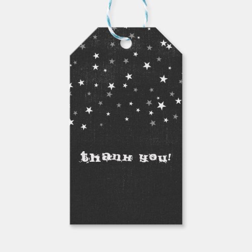 Faded Black Denim Starry Grunge Party Favor Custom Gift Tags