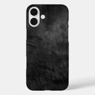 Faded Black Leather Texture iPhone 16 Plus Case