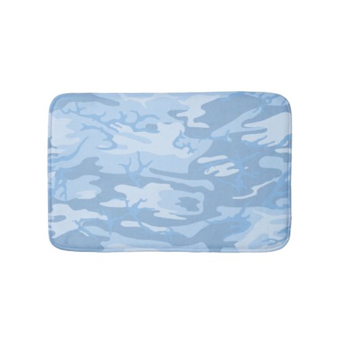 Faded Blue Camo Bathroom Mat