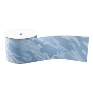Faded Blue Camo Grosgrain Ribbon