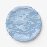 Faded Blue Camo Paper Plates