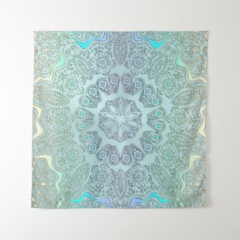 Faded Blue Gray Mandala Wall Tapestry by BecometheChange at Zazzle