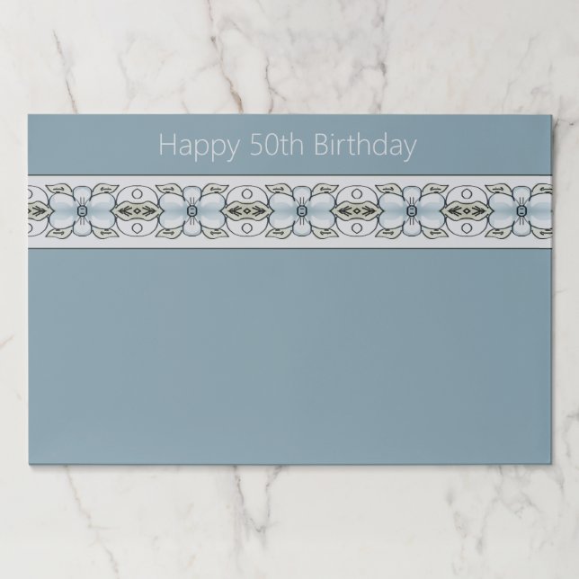 Faded Blue Grey Paper Placemats (Front)