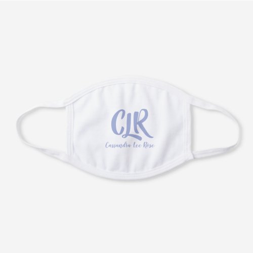 Faded Blue Monogram Cotton Face Mask