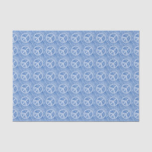 Faded Blue Peace Sign Pattern Tissue Paper