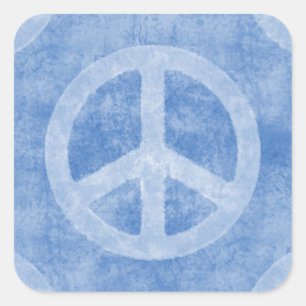 Faded Blue Peace Sign Sticker