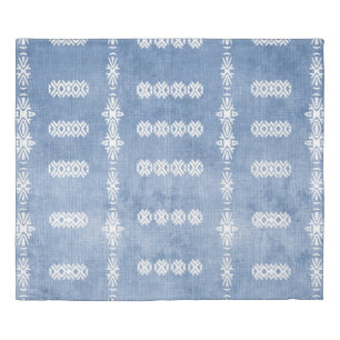 Faded Blue Tribal Pattern Duvet Cover