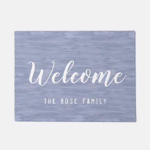 Faded Blue Welcome Doormat