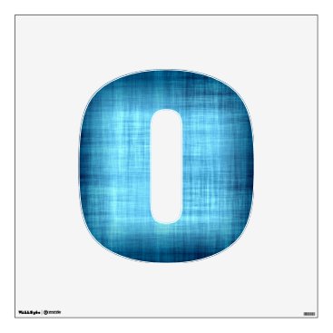Faded Blues Fabric - Number 0 Zero Wall Decal