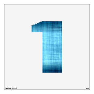 Faded Blues Fabric - Number 1 One Wall Decal