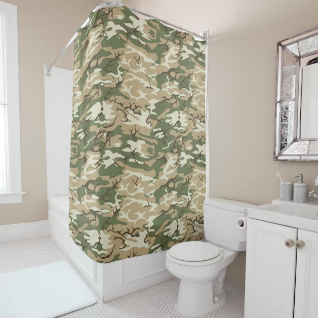 Faded Camo Shower Curtain (In Situ)