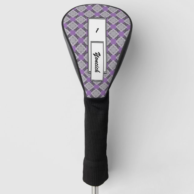 Faded Circle Grid by Kenneth Yoncich Golf Head Cover (Front)