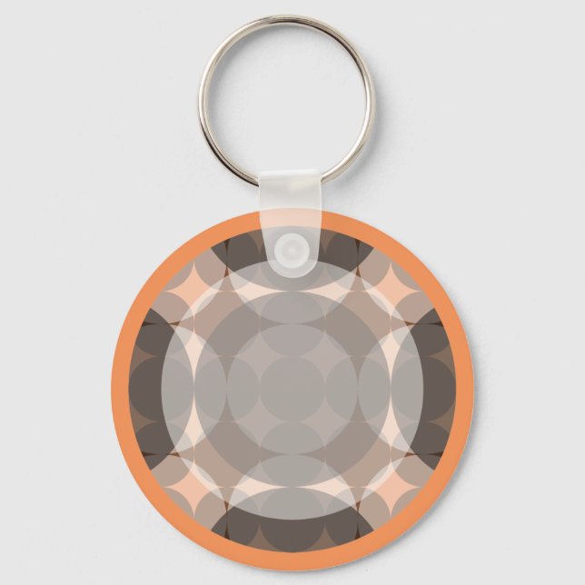 Faded Circle Grid by Kenneth Yoncich Keychain (Front)