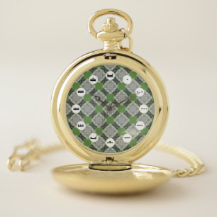 Faded Circle Grid(Mayan Face)by Kenneth Yoncich Pocket Watch