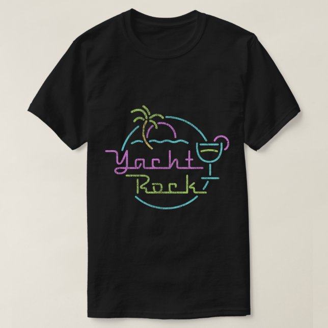 Faded Cocktail Hour Yacht Rock T-Shirt (Design Front)