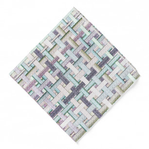 Faded colored 'chess' in cloth or canvas look bandana