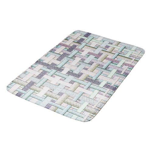 Faded colored chess in cloth or canvas look bath mat