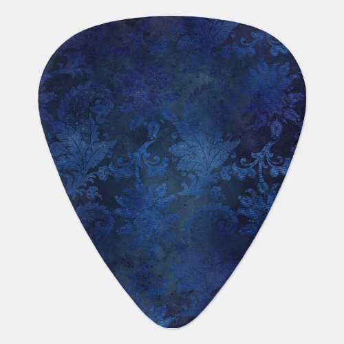 Faded Deep Blue Damask Guitar Pick