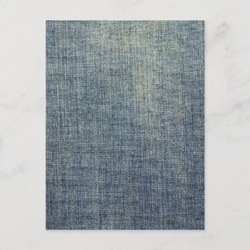 Faded denim fabric texture postcard