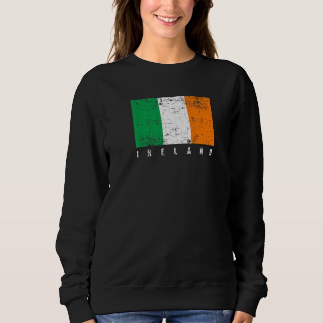 Faded Distressed Irish Flag  Ireland Flag Sweatshirt (Front)