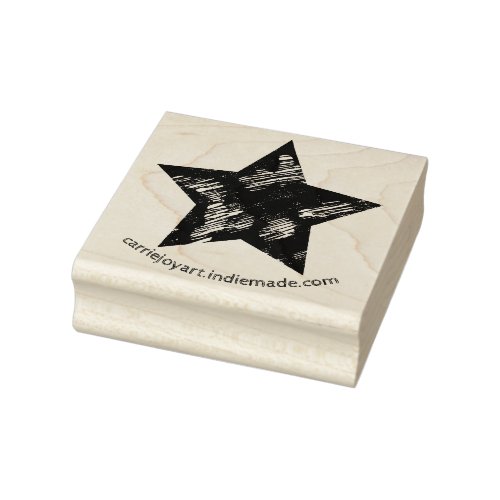 Faded  Distressed Vintage Textured Star Rubber Stamp