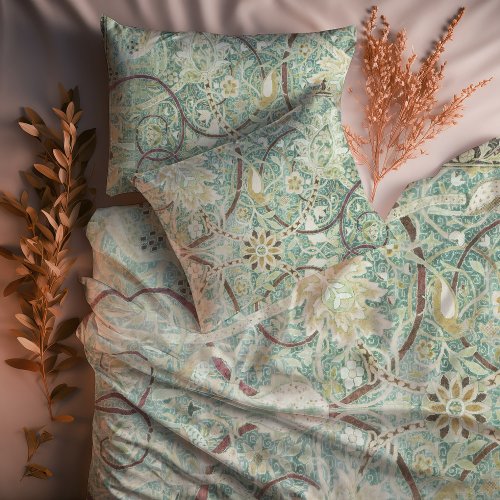 Faded Dusty Green Bullerswood Hammersmith Morris Duvet Cover