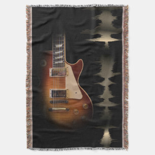 Faded Electric Guitar Throw Blanket