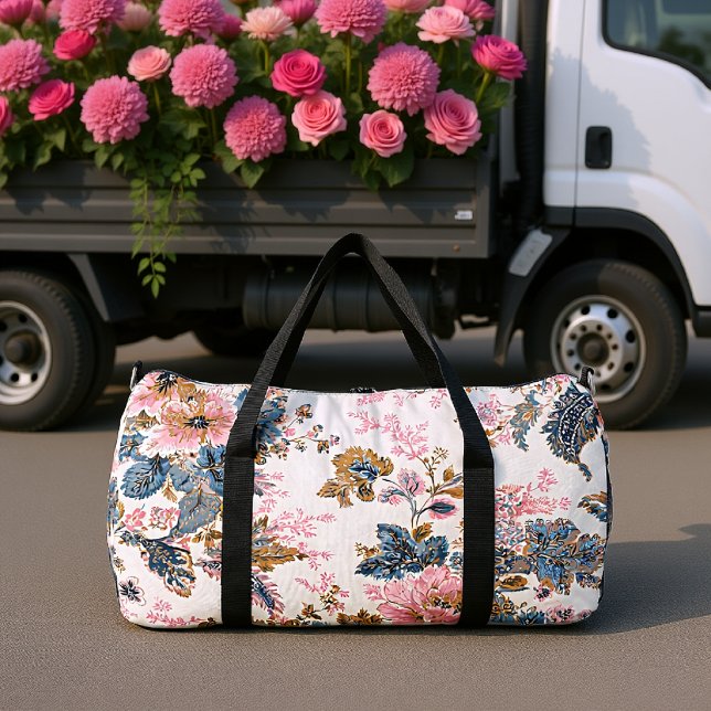 Faded Elegance Chinoiserie Floral Duffle Bag (Creator Uploaded)
