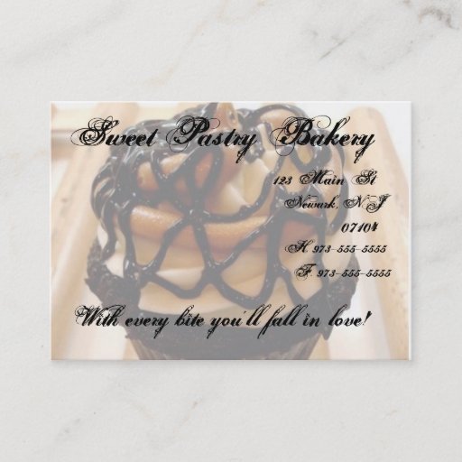 Customizable Faded Espresso cupcake business card