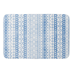 Faded Fair Isle Knitwear Watercolor Cozy Cabincore Bath Mat