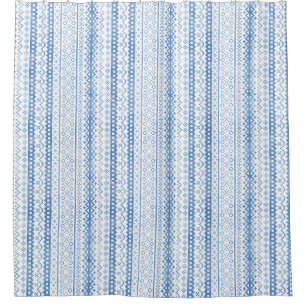 Faded Fair Isle Knitwear Watercolor Cozy Cabincore Shower Curtain