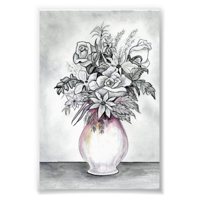 Faded Floral Photo Enlargement Print (Front)