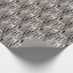 Faded Fluffy Cattails Nature Personalized Wrapping Paper