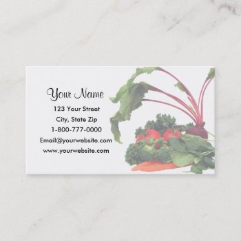 Faded Fruit And Vegetables Business Cards by AJsGraphics at Zazzle