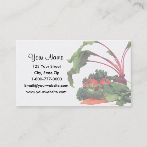 Customizable Faded Fruit and Vegetables Business Cards