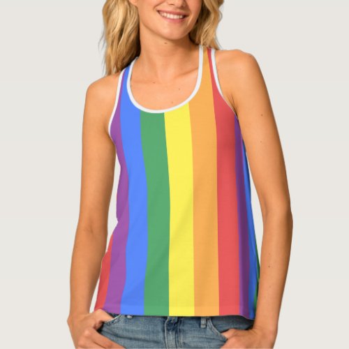Faded Gay Pride Rainbow Flag LGBT All_Over Print Tank Top