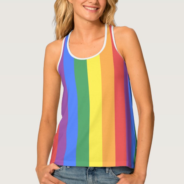 Faded Gay Pride Rainbow Flag LGBT All-Over Print Tank Top (Front)