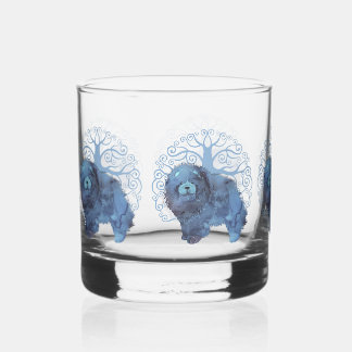 FADED GENES Chow Chow Rocks Glass