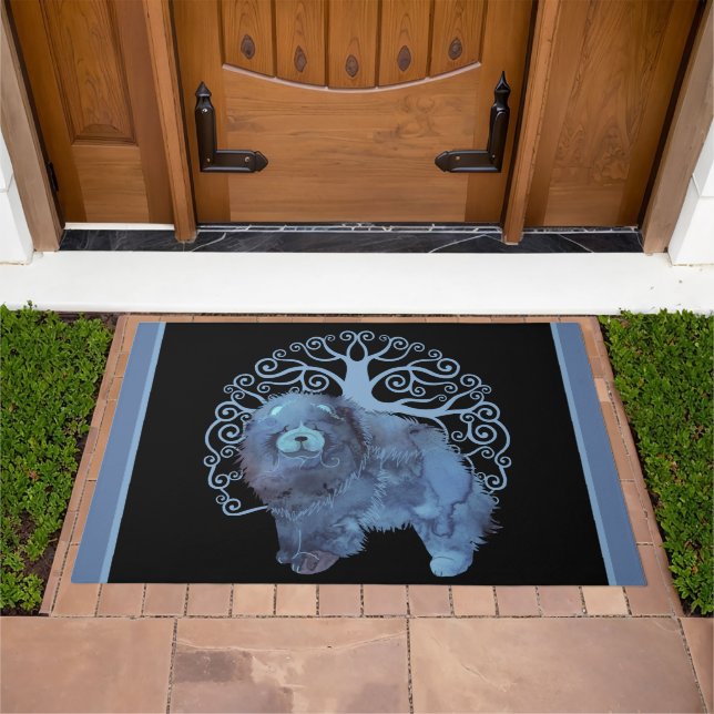 FADED GENES Chow  TREE OF LIFE door mat (Outdoor)
