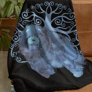 FADED GENES Chow TREE OF LIFE Sherpa Blanket