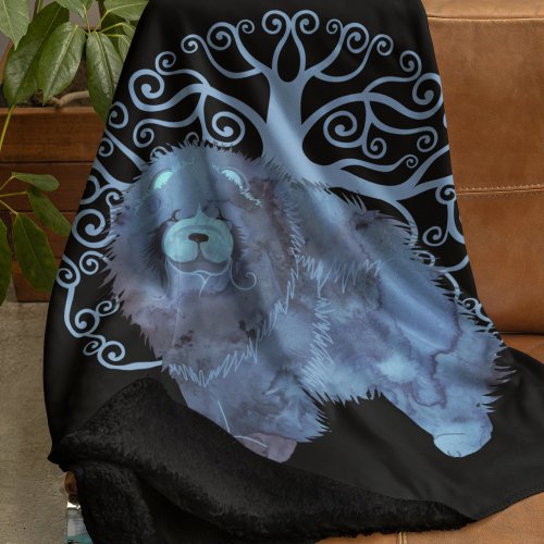FADED GENES Chow  TREE OF LIFE  Sherpa Blanket