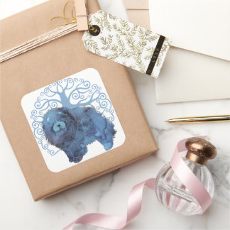 FADED GENES Chow Tree of Life Square Sticker