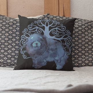 FADED GENES  Chow Tree of Life  Throw Pillow
