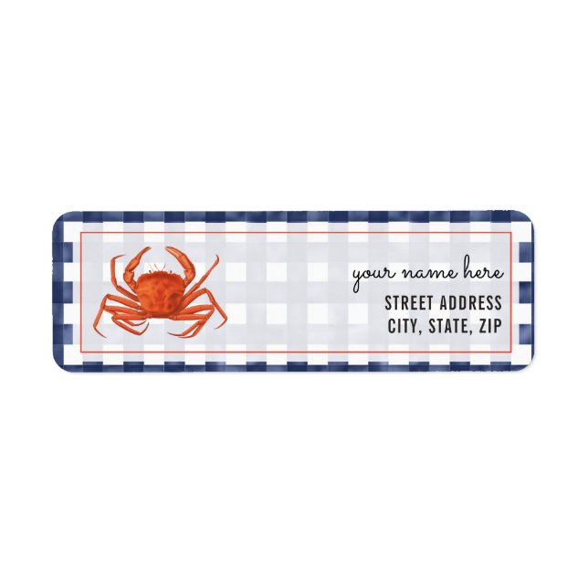Faded Gingham Crab Label (Front)