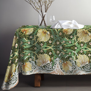 Faded Green Pimpernel Vintage William Morris Tablecloth