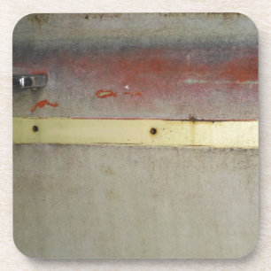 Faded Green, Red, Blue & Yellow rusted Beverage Coaster