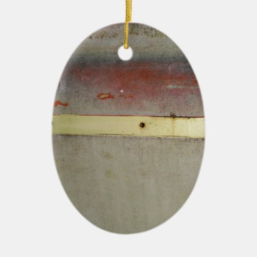 Faded Green Red Blue  Yellow rusted Ceramic Ornament